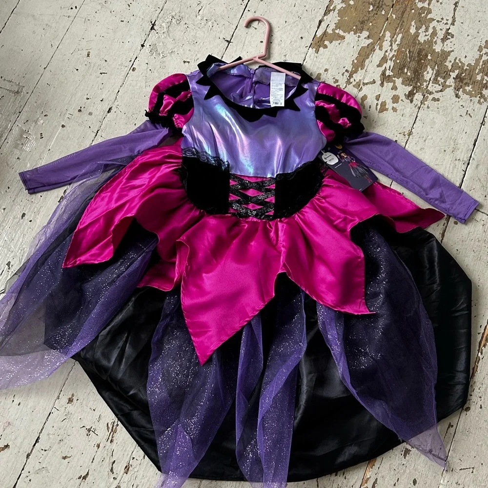 Disguise Girl's Witch Hoop Skirt Halloween Costume Cosplay NWT